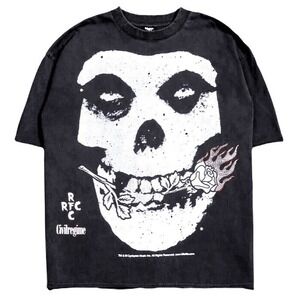 Civil Regime Rose Fiend Flicker Dungeon Tee Vintage Ashe GRAY Oversized Raw Edge